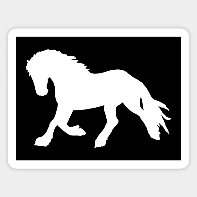 trotting horse white Sticker by Shyflyer